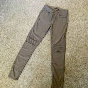 PrAna khaki skinny moto jean pants